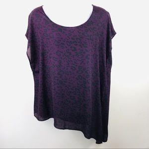 Torrid NWT purple & black print blouse size 3